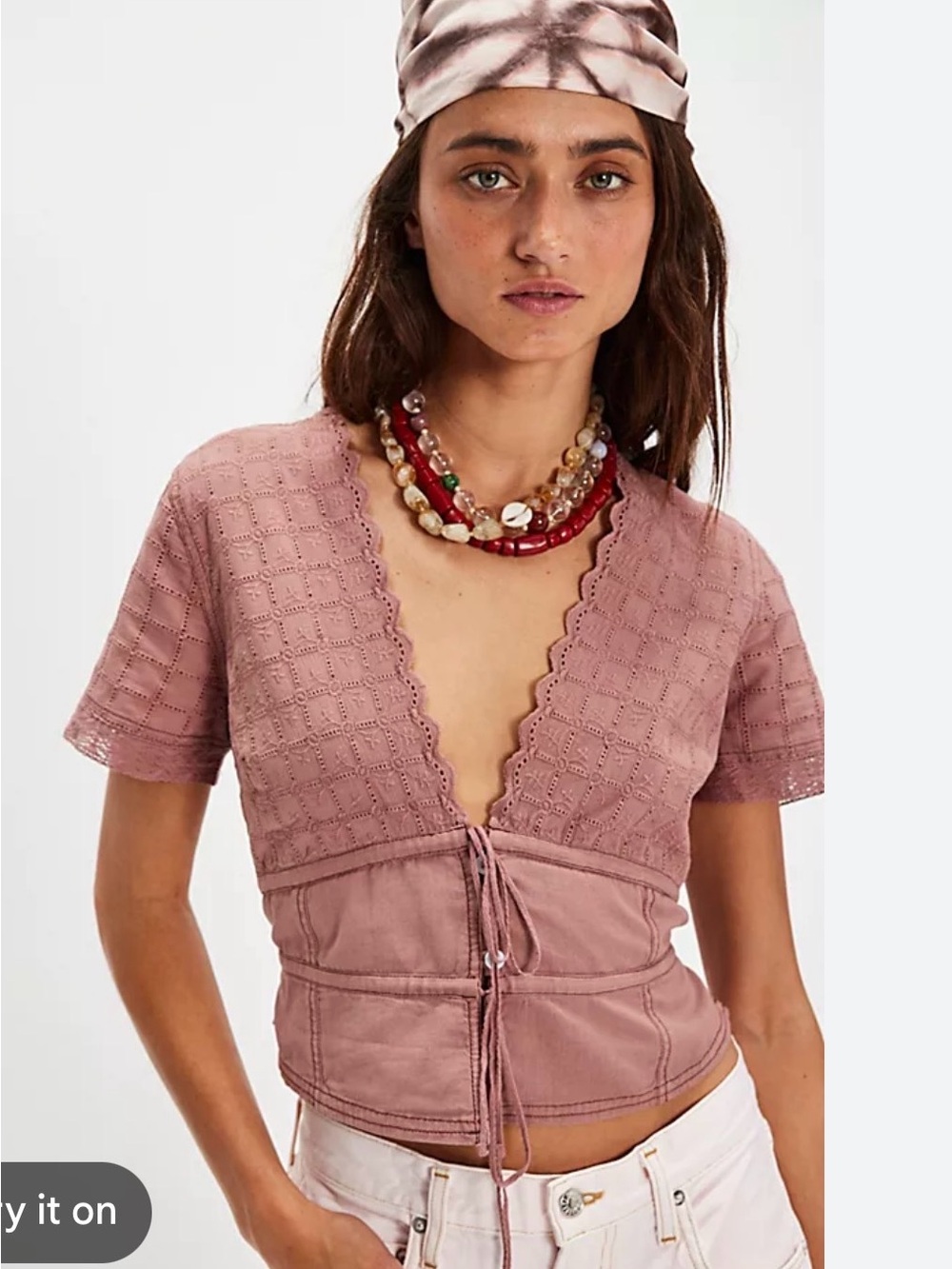 NWOT We the free riviera top size large mauve